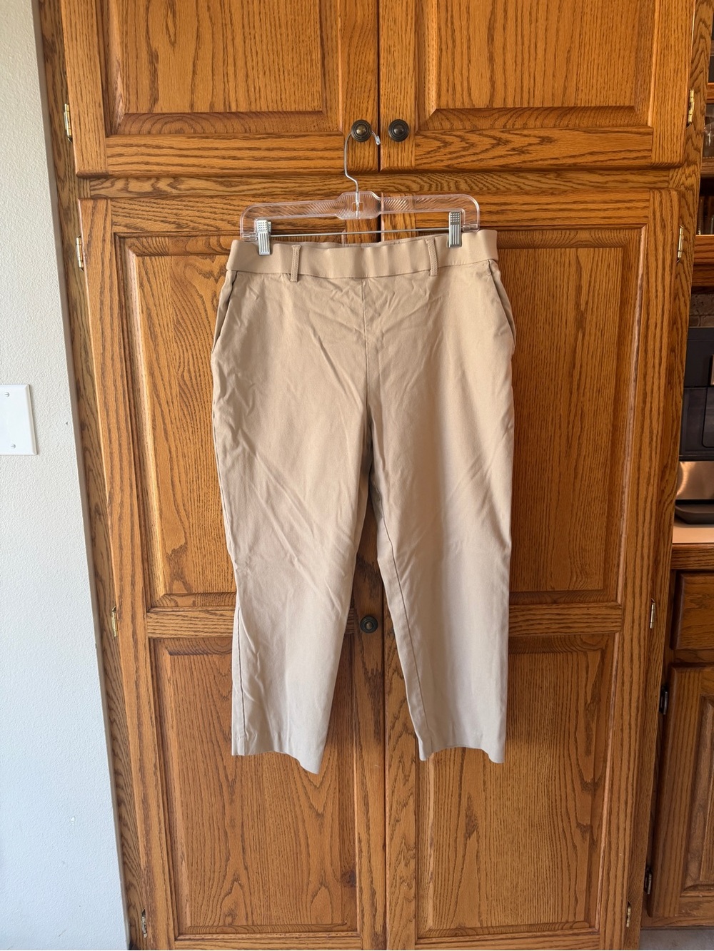 Women's Khaki Cropped Dress Pants